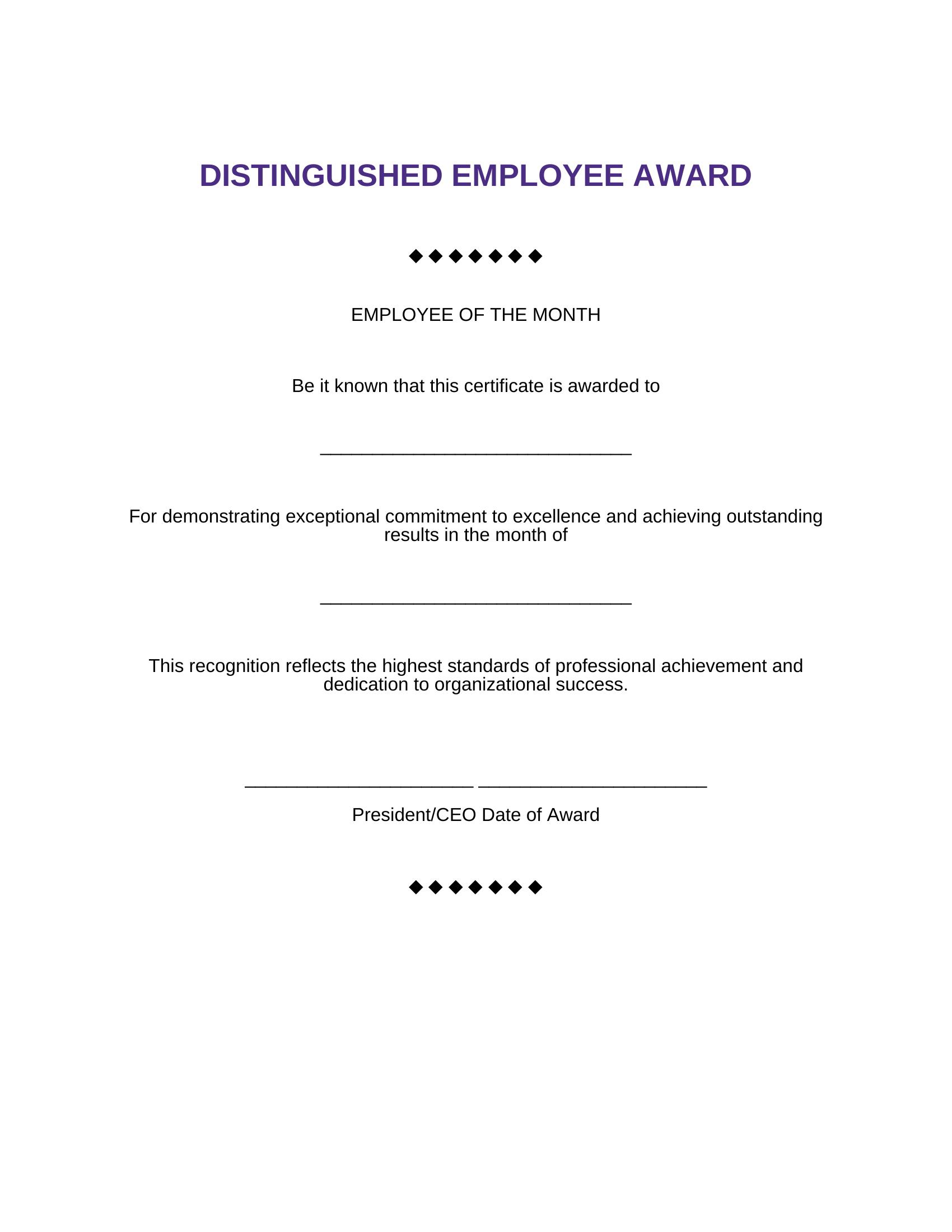 Template 15: Distinguished Achievement Certificate