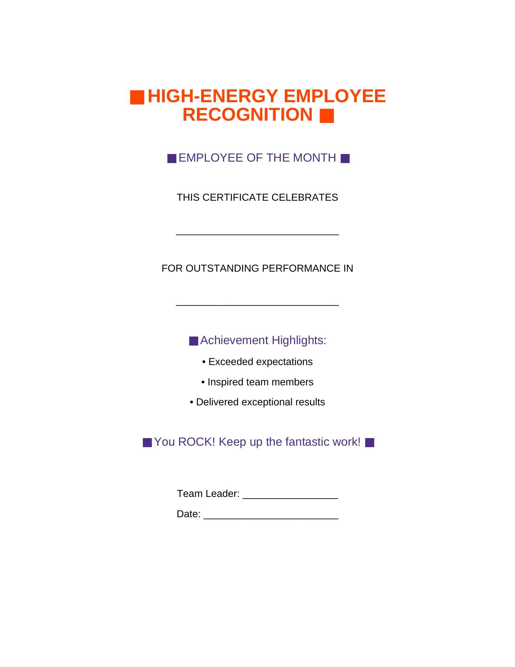 Template 17: Energetic Team Achievement