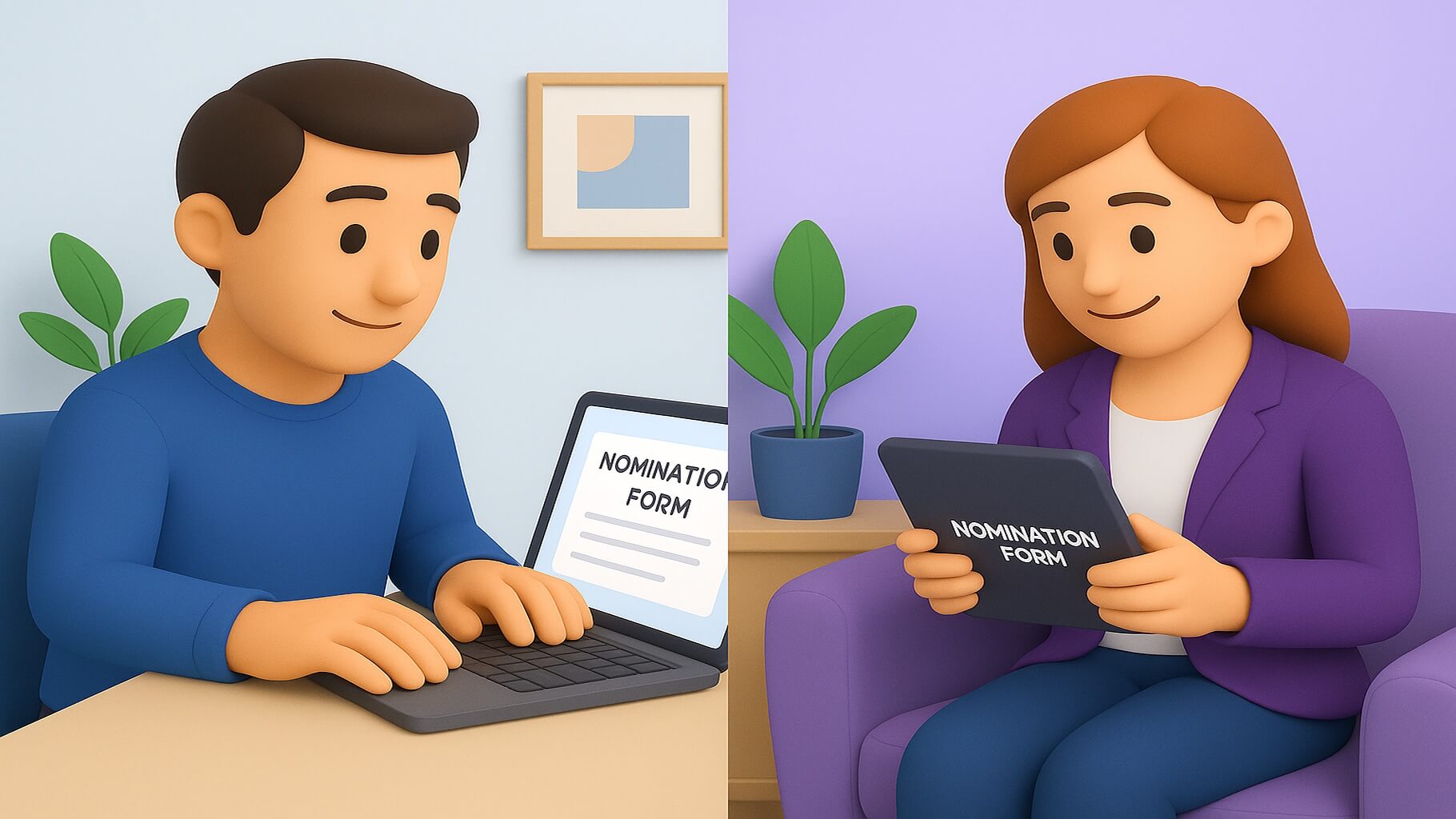 Specialized nomination forms for different recognition types