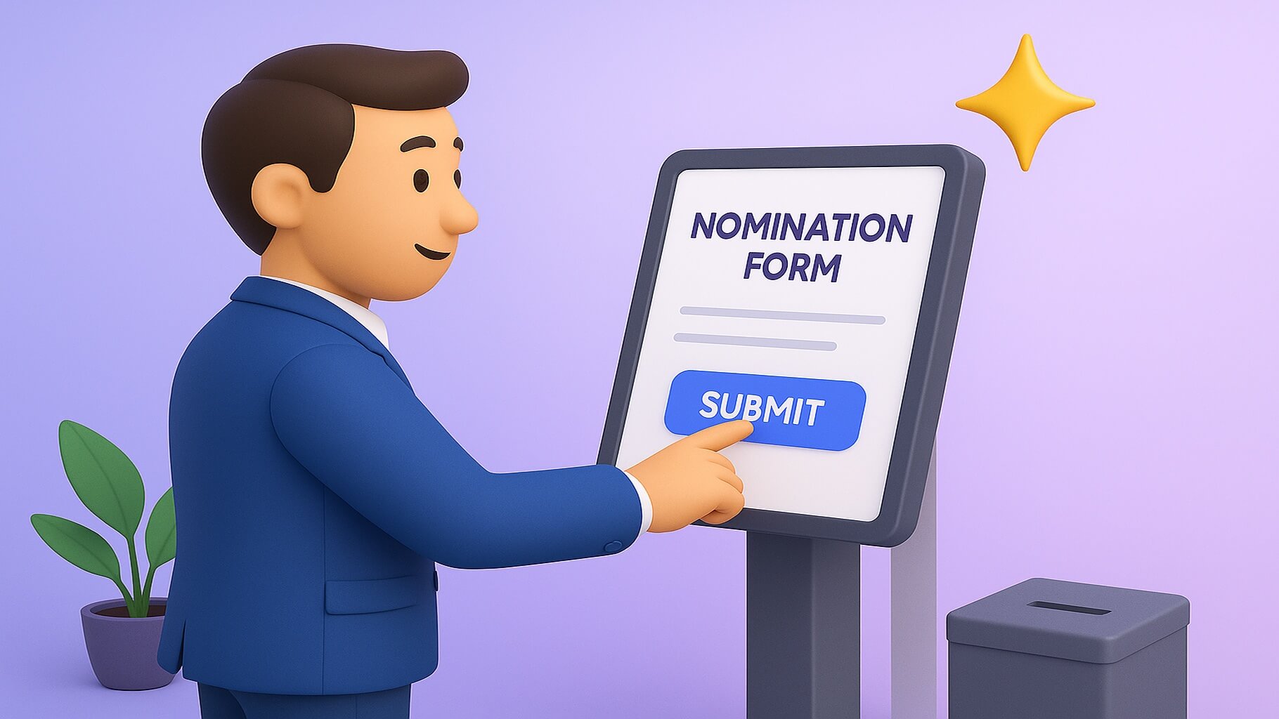 Employee recognition nomination form examples for different awards