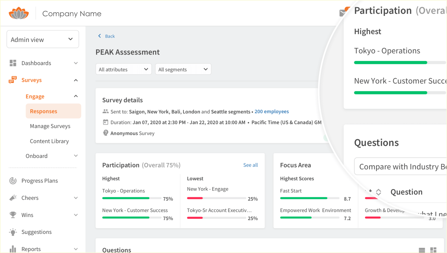 Mid-market pulse survey tools for growing teams: TinyPulse