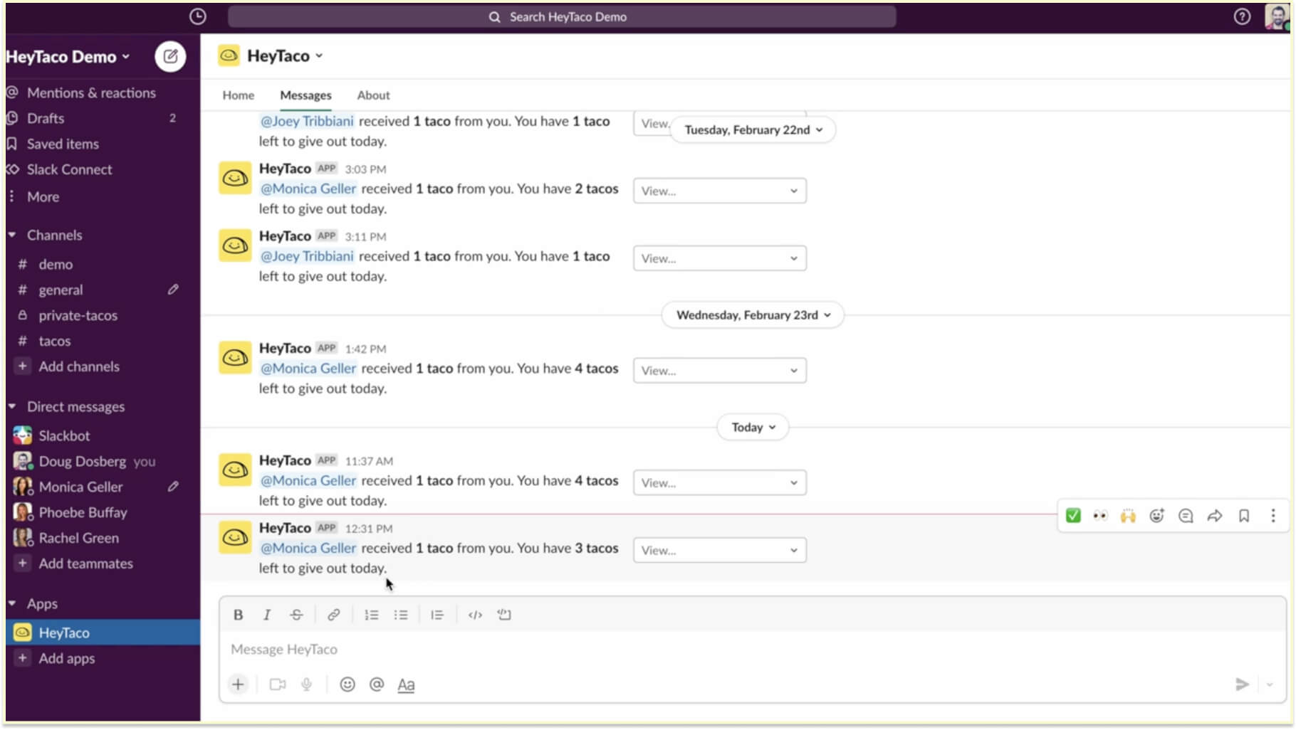 Budget-friendly employee pulse survey tools: HeyTaco