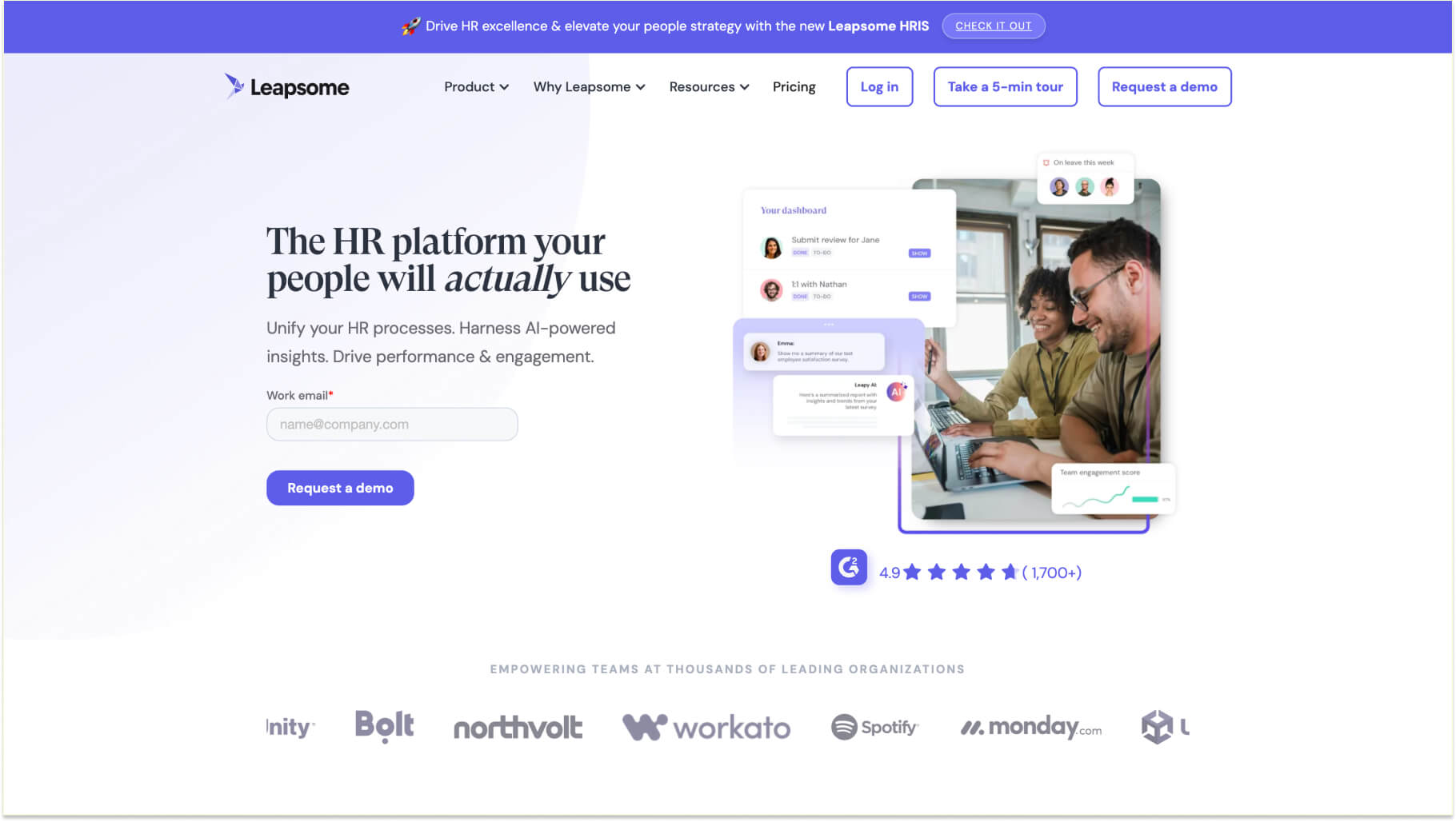 Mid-market eNPS software solutions: Leapsome