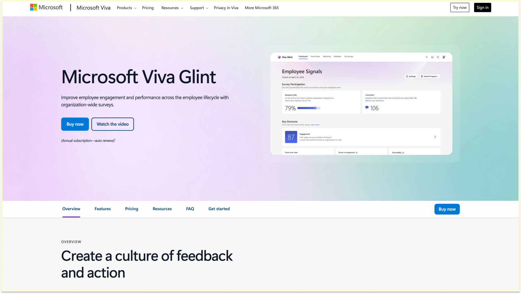Enterprise eNPS software solutions: Glint