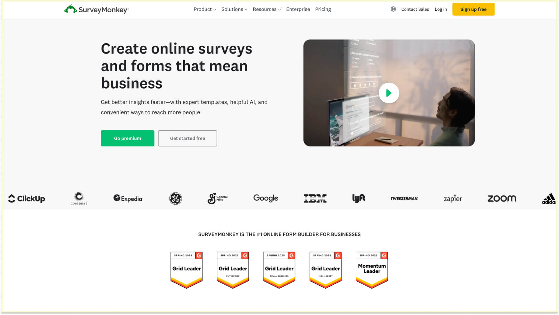 Budget-friendly eNPS software platform: SurveyMonkey