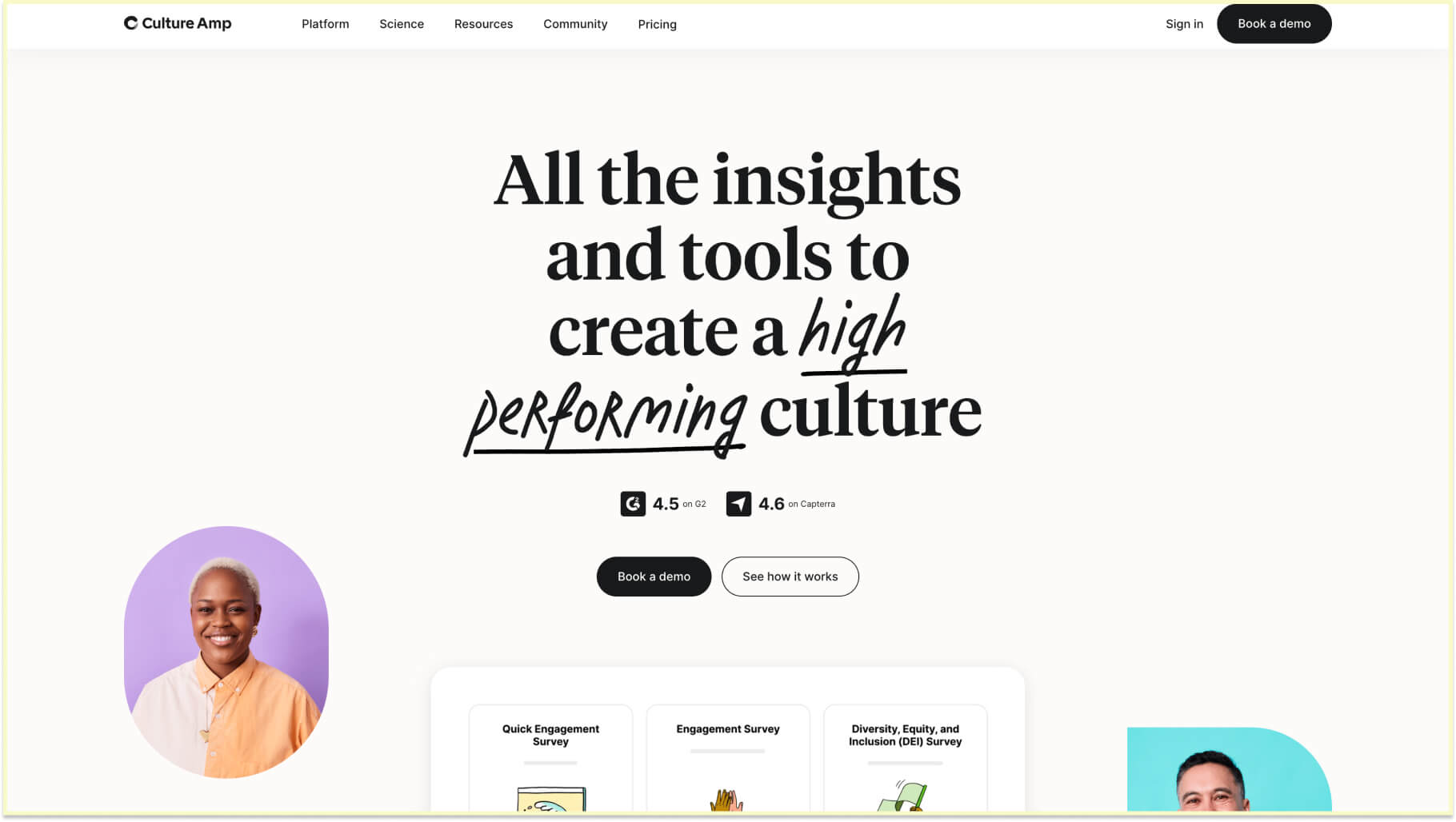 Comprehensive enterprise platforms: Culture Amp
