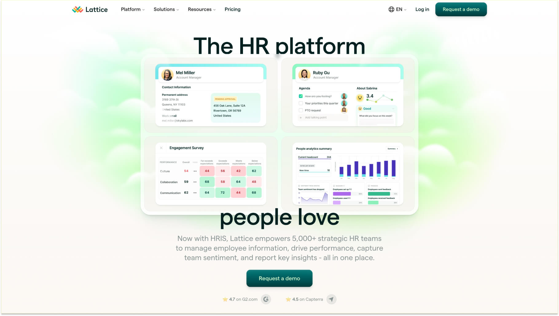 Mid-market employee engagement survey software for growing companies: Lattice