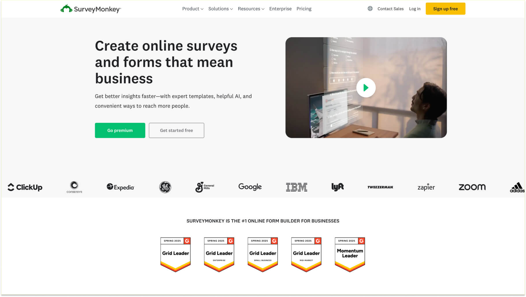 Budget-friendly employee engagement survey software for small businesses: SurveyMonkey