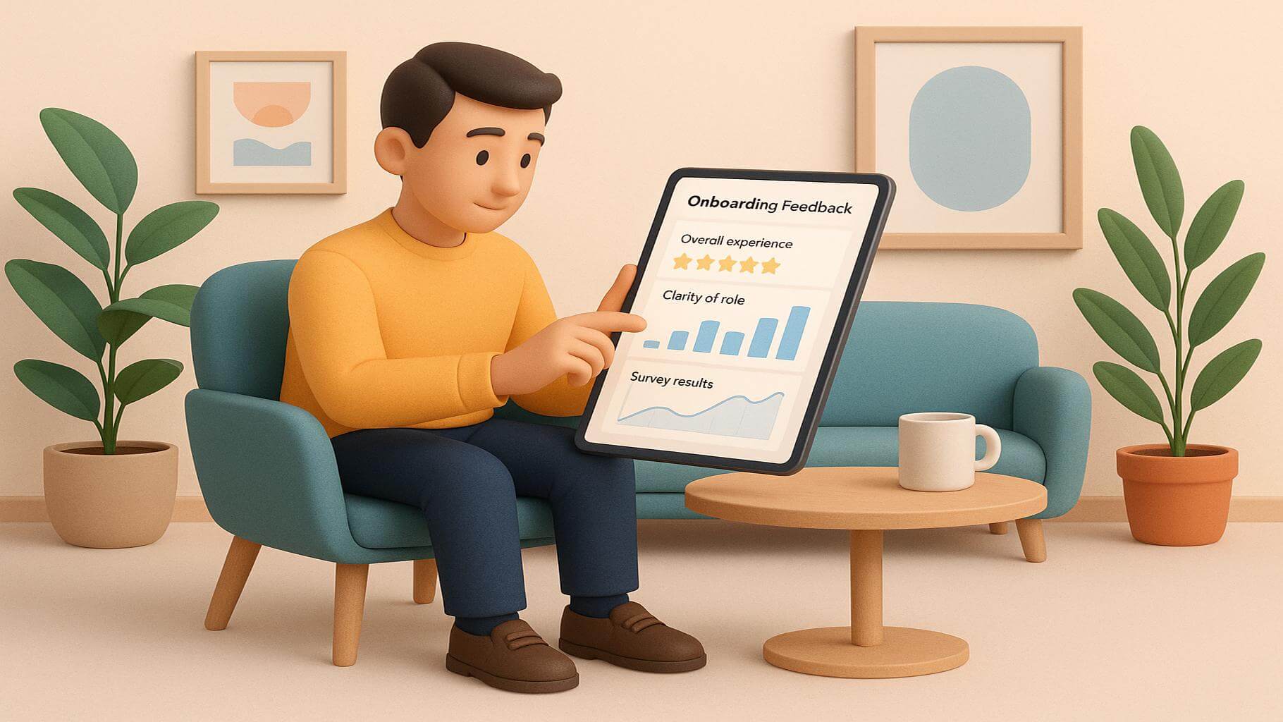 Feedback survey examples for different onboarding stages