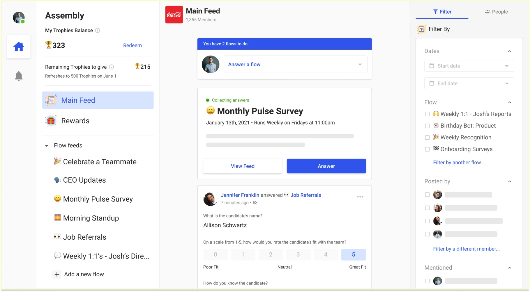 Assembly recognition and engagement platform