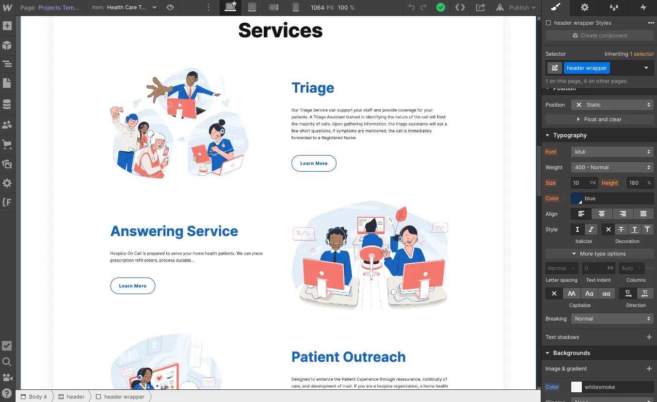 Services section image