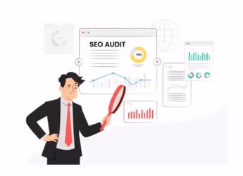 SEO audit dashboard highlighting technical and content issues for a small business website