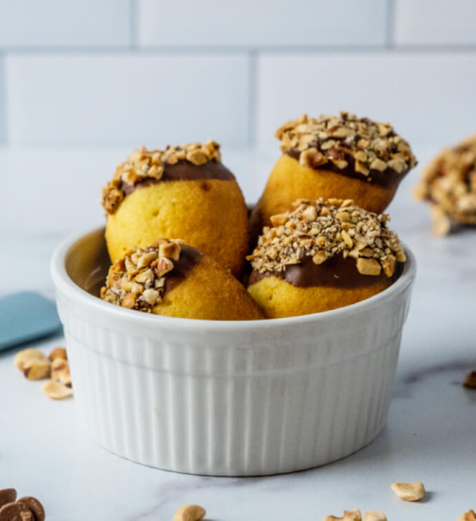 chocolate dipped orange madeleines