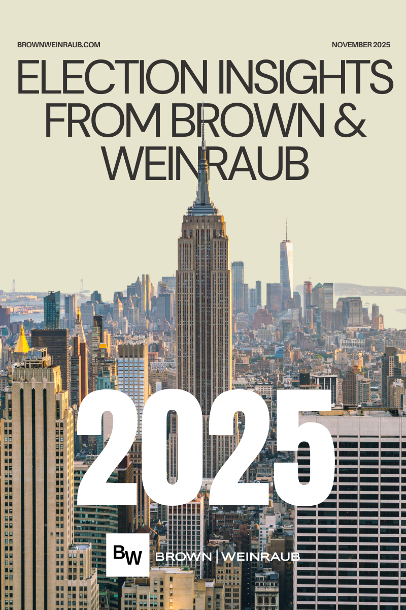 Picture of NYC skyline with election insights 2025 text