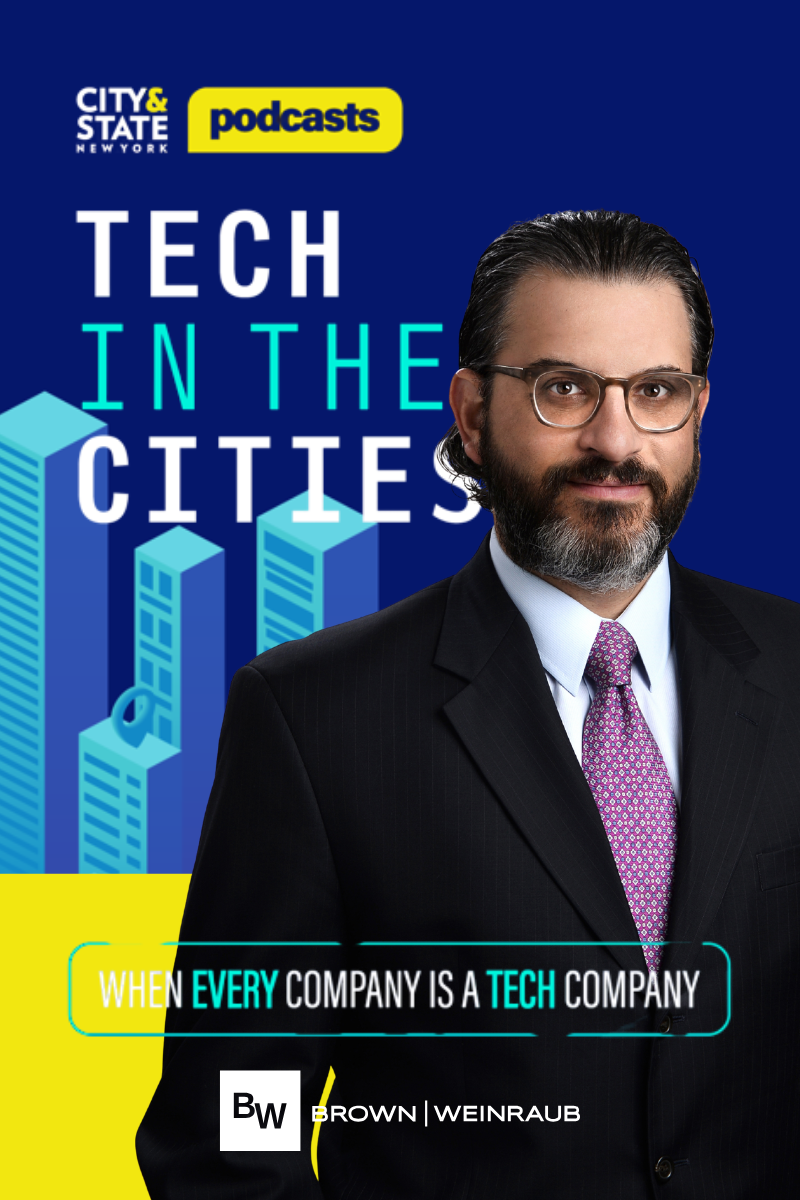 Tech in the cities poster with portrait of Ron Greenberg