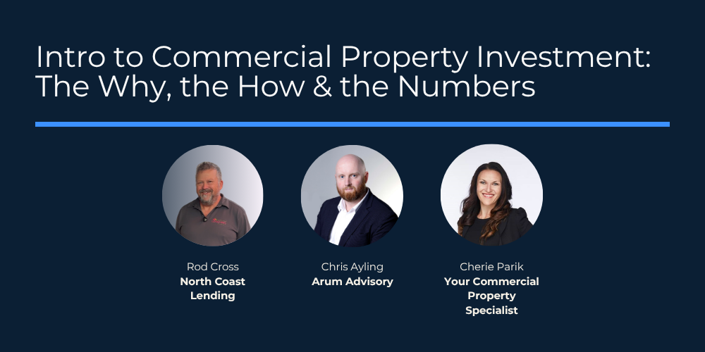 Intro to Commercial Property Investment with Rod Cross, Cherie Parik & Chris Ayling cover for the webinar on Youtube.