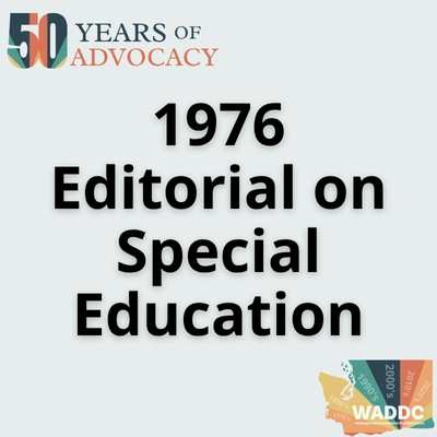 1976 Editorial on Special Education