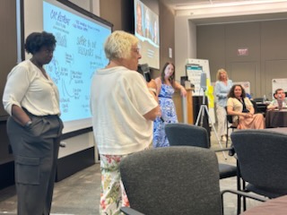 State Rep. Jamila Taylor, state Sen. Claire Wilson and state Sen. Noel Frame speak to CAC group