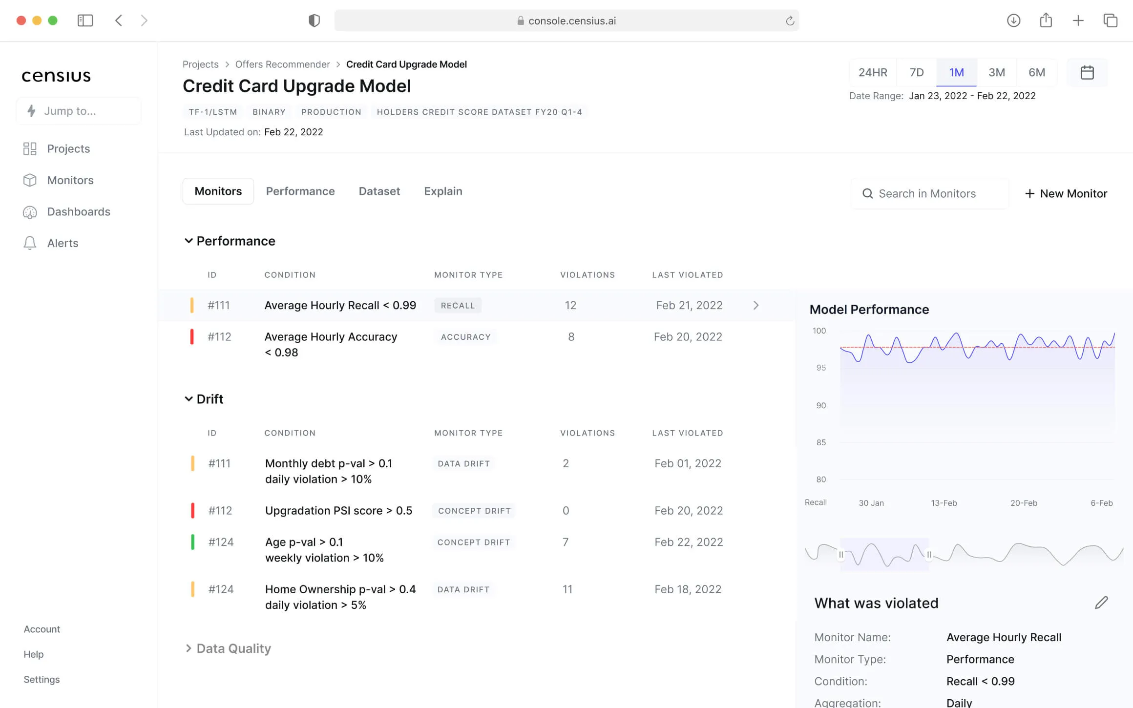 Censius AI Monitoring Platform