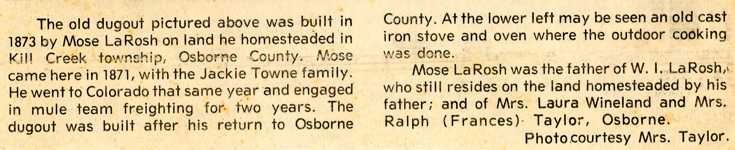 News paper article describing Dugout.