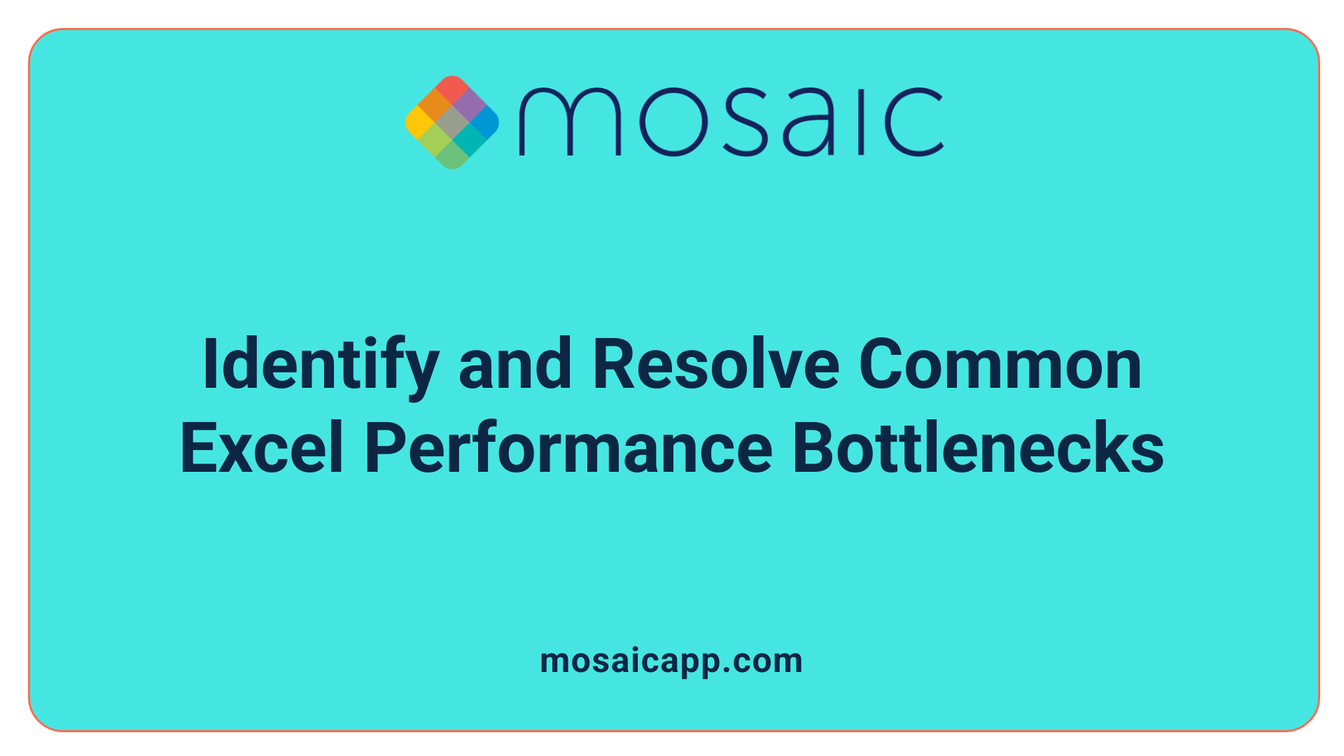 Identify and Resolve Common Excel Performance Bottlenecks