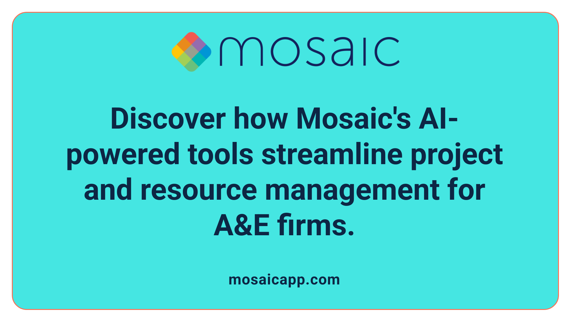 Discover how Mosaic's AI-powered tools streamline project and resource management for A&E firms.
