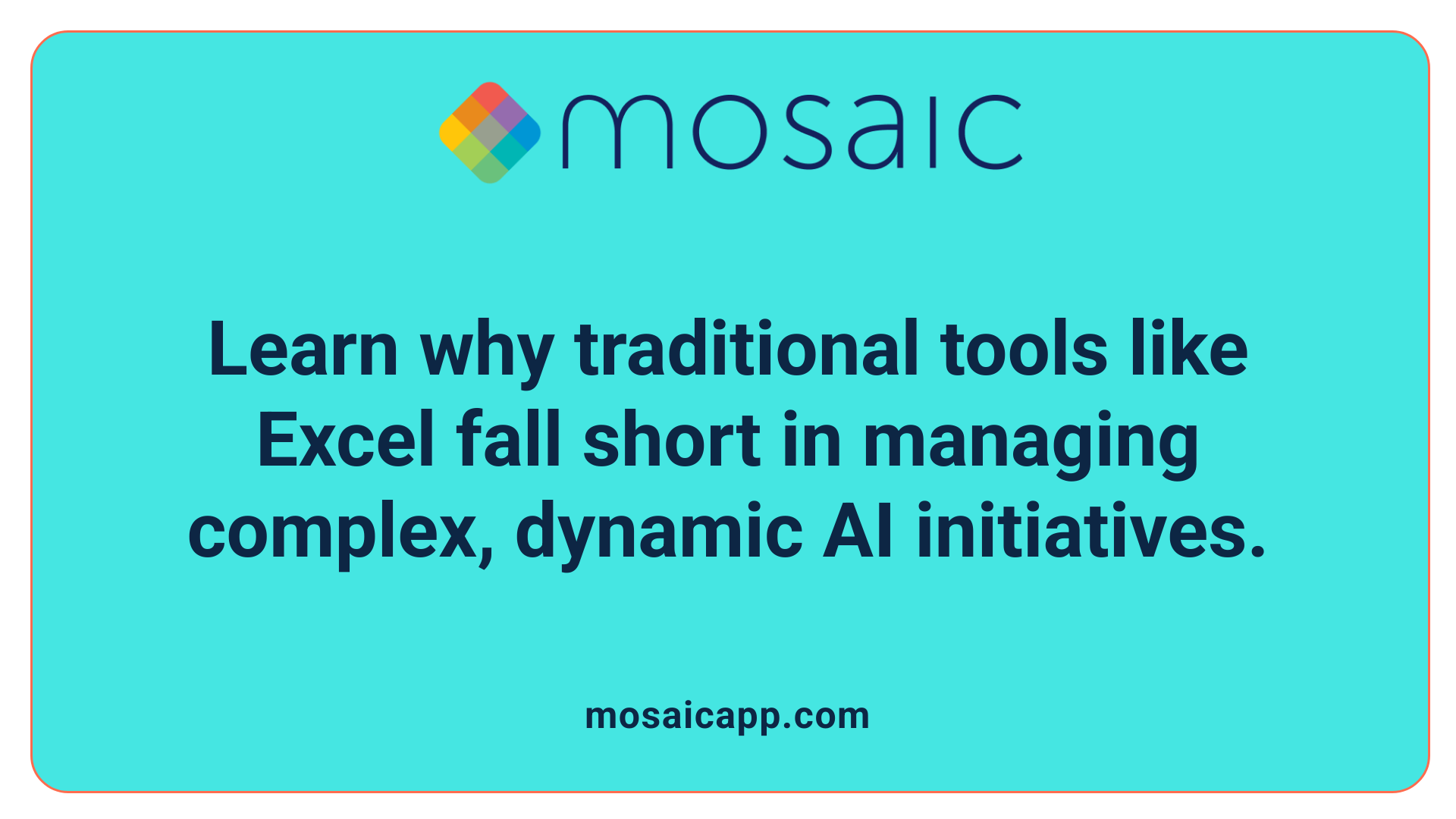 Learn why traditional tools like Excel fall short in managing complex, dynamic AI initiatives.