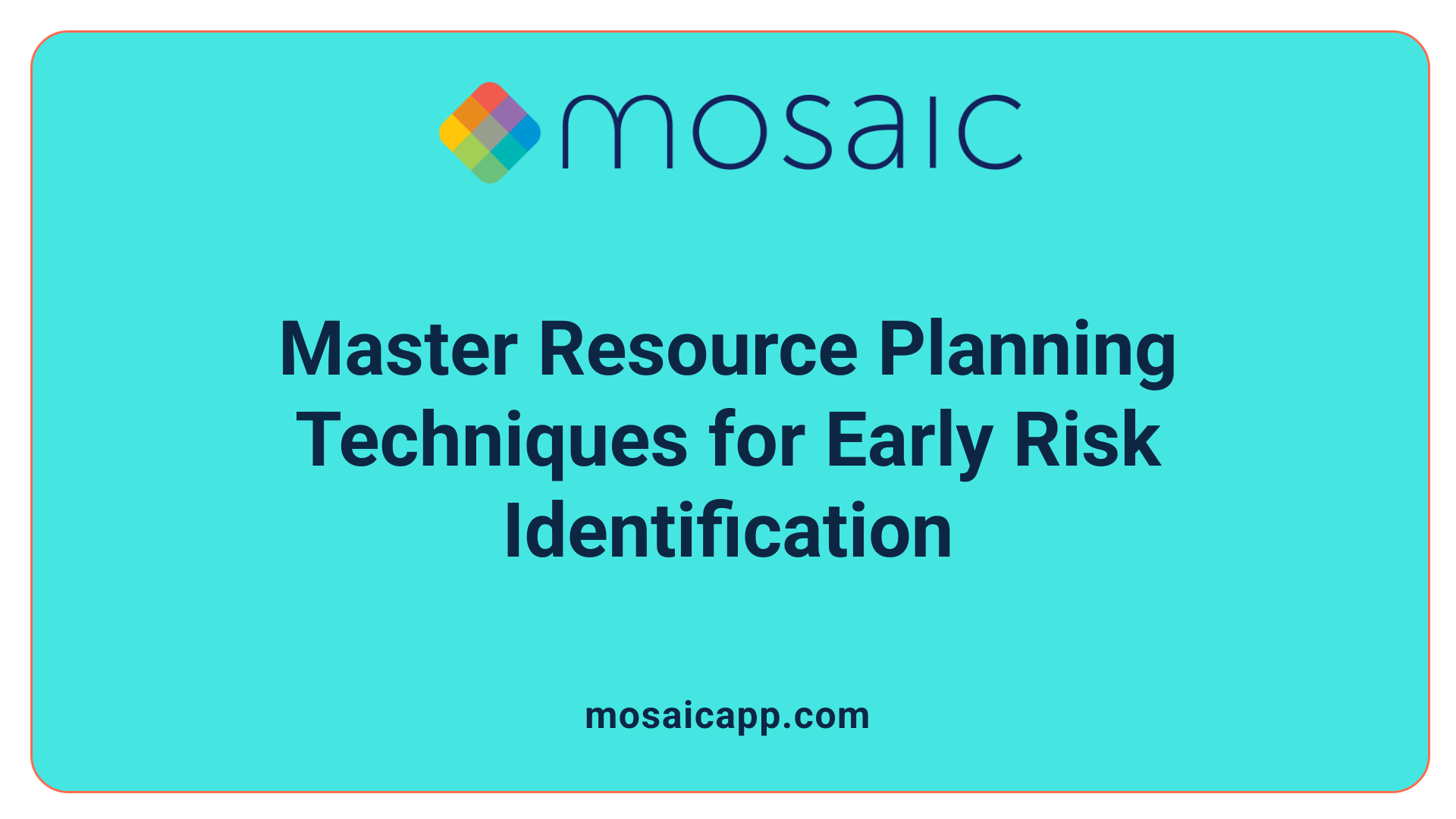 Master Resource Planning Techniques for Early Risk Identification