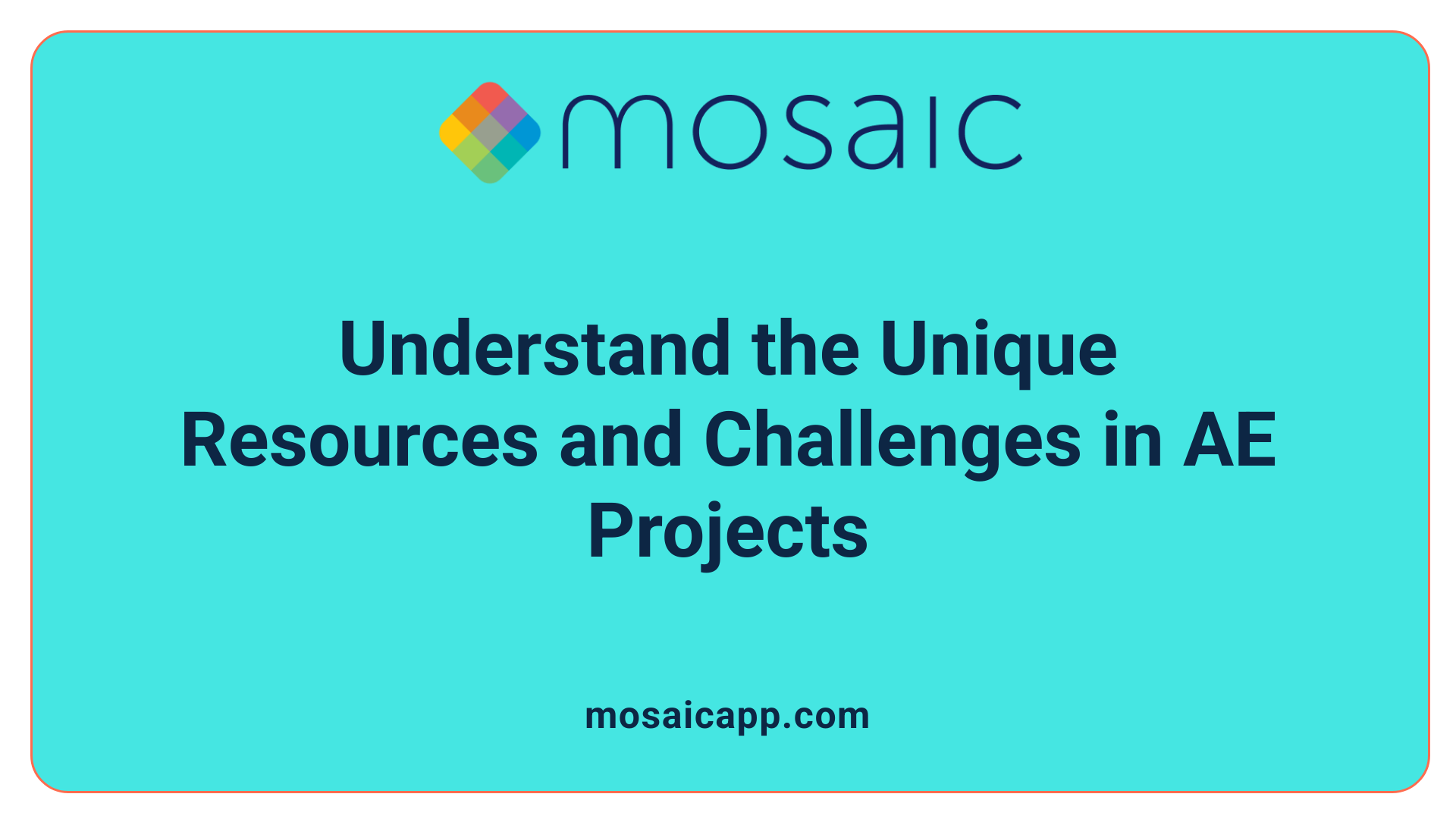 Understand the Unique Resources and Challenges in AE Projects