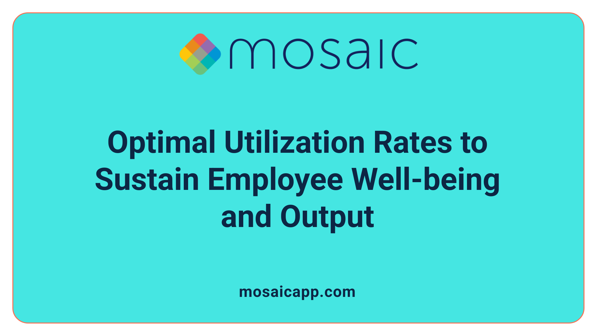Optimal Utilization Rates to Sustain Employee Well-being and Output