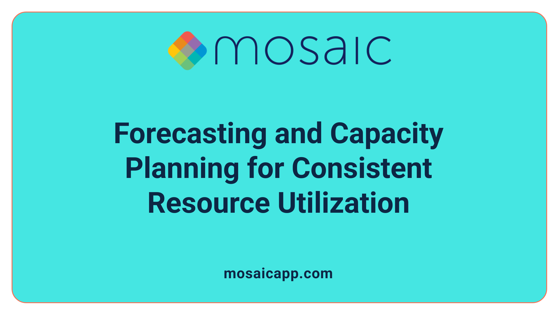 Forecasting and Capacity Planning for Consistent Resource Utilization
