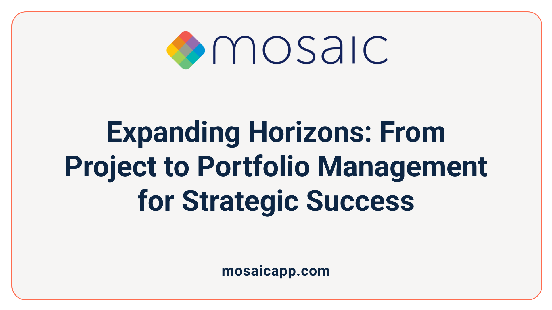 Expanding Horizons: From Project to Portfolio Management for Strategic Success