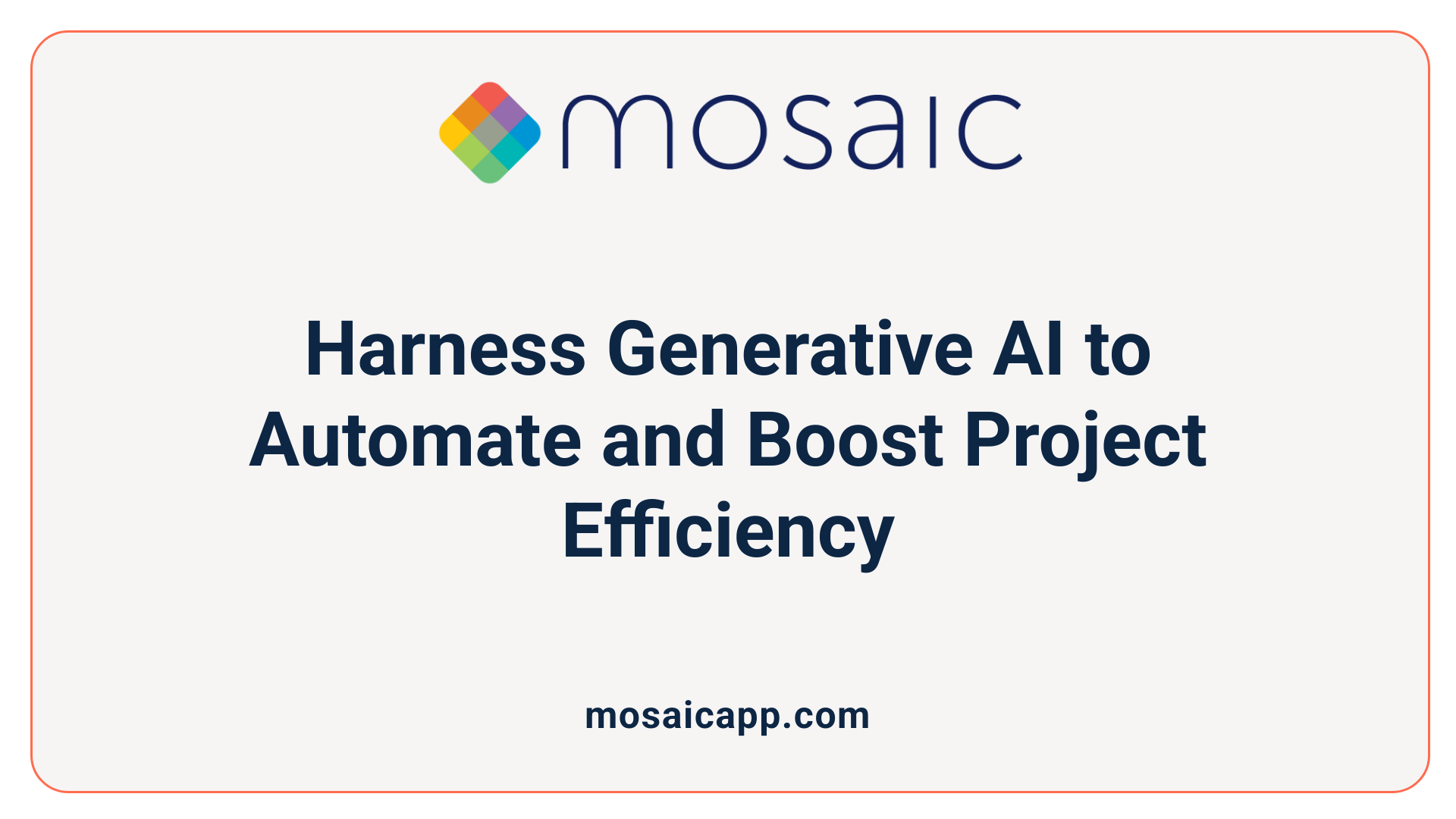 Harness Generative AI to Automate and Boost Project Efficiency