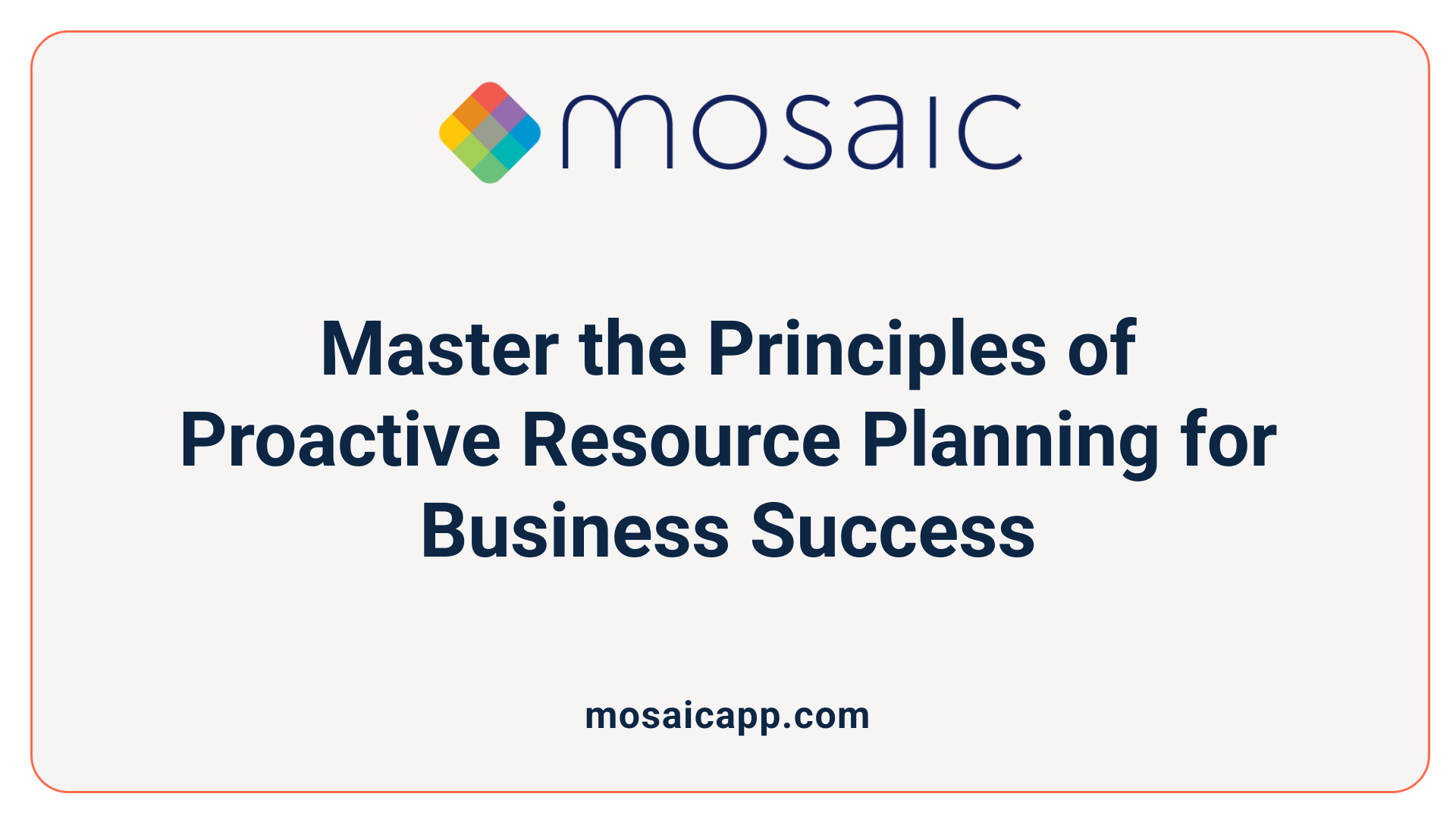 Master the Principles of Proactive Resource Planning for Business Success