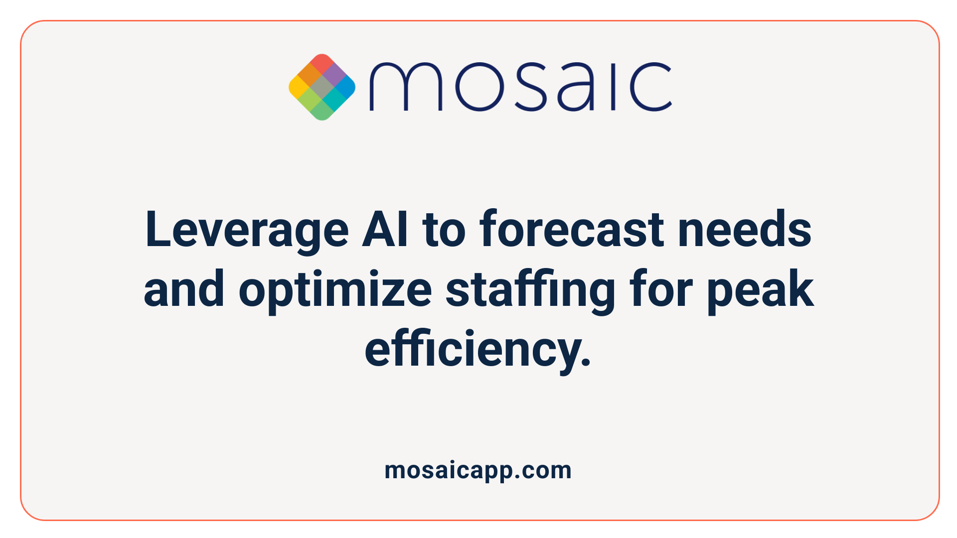 Leverage AI to forecast needs and optimize staffing for peak efficiency.