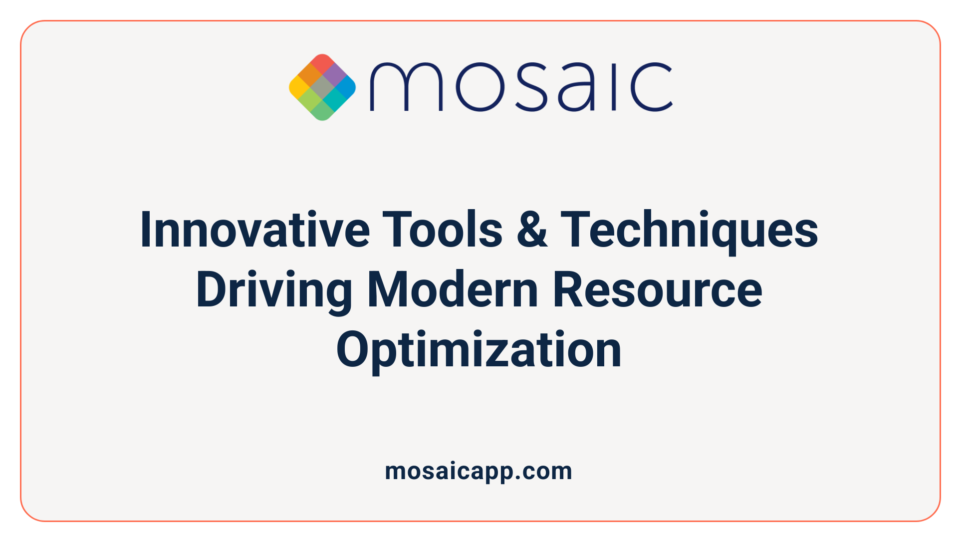Innovative Tools &amp; Techniques Driving Modern Resource Optimization