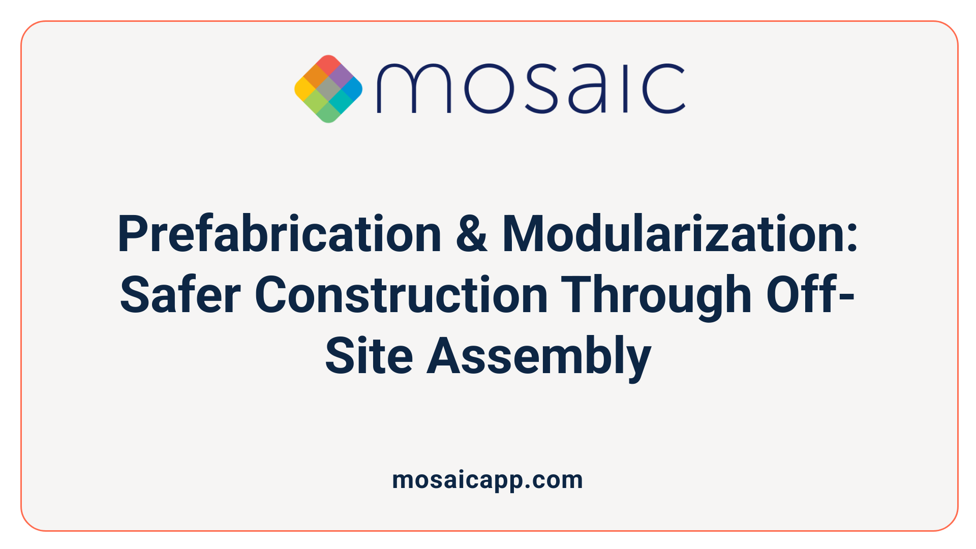 Prefabrication &amp; Modularization: Safer Construction Through Off-Site Assembly