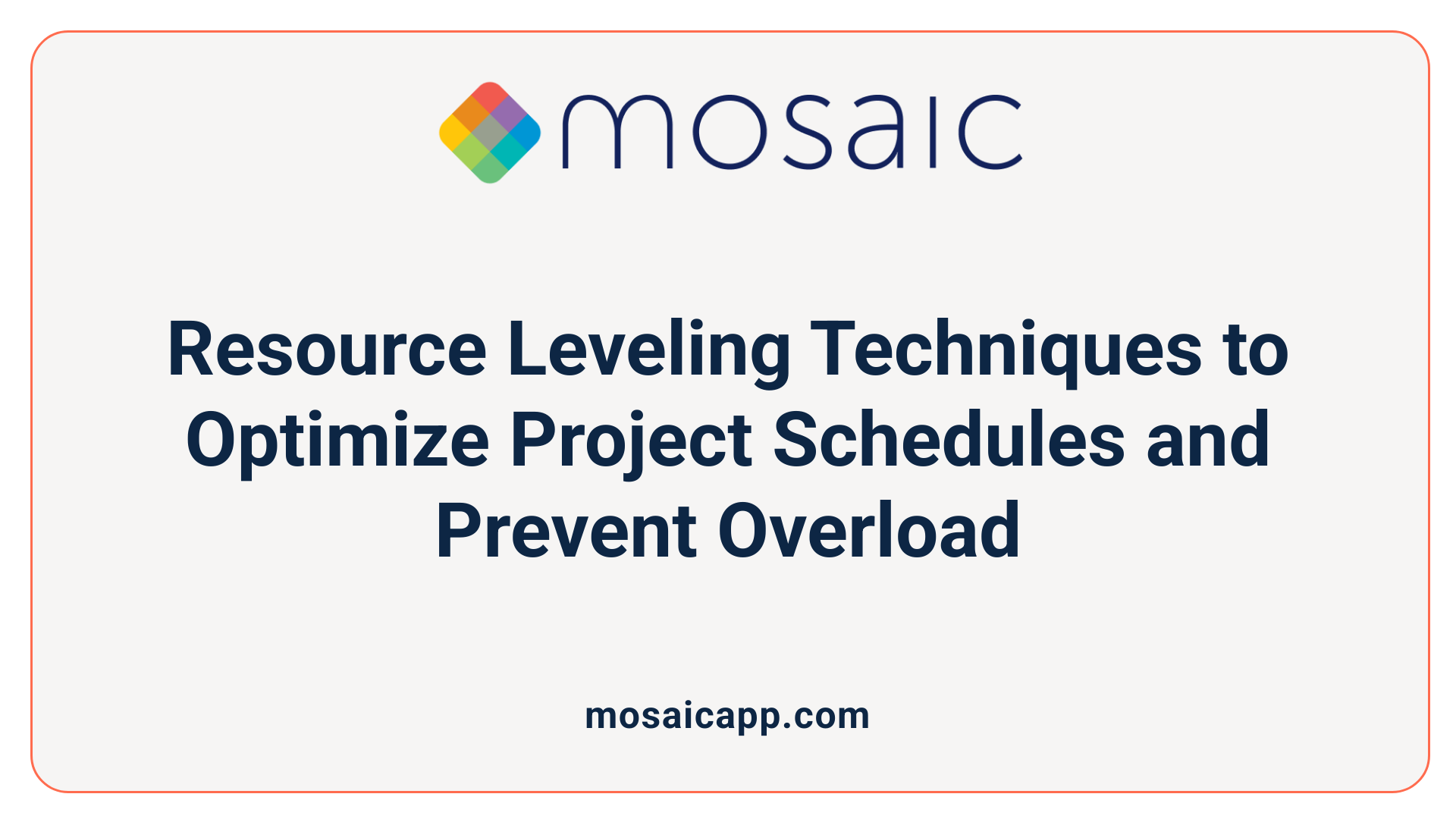 Resource Leveling Techniques to Optimize Project Schedules and Prevent Overload