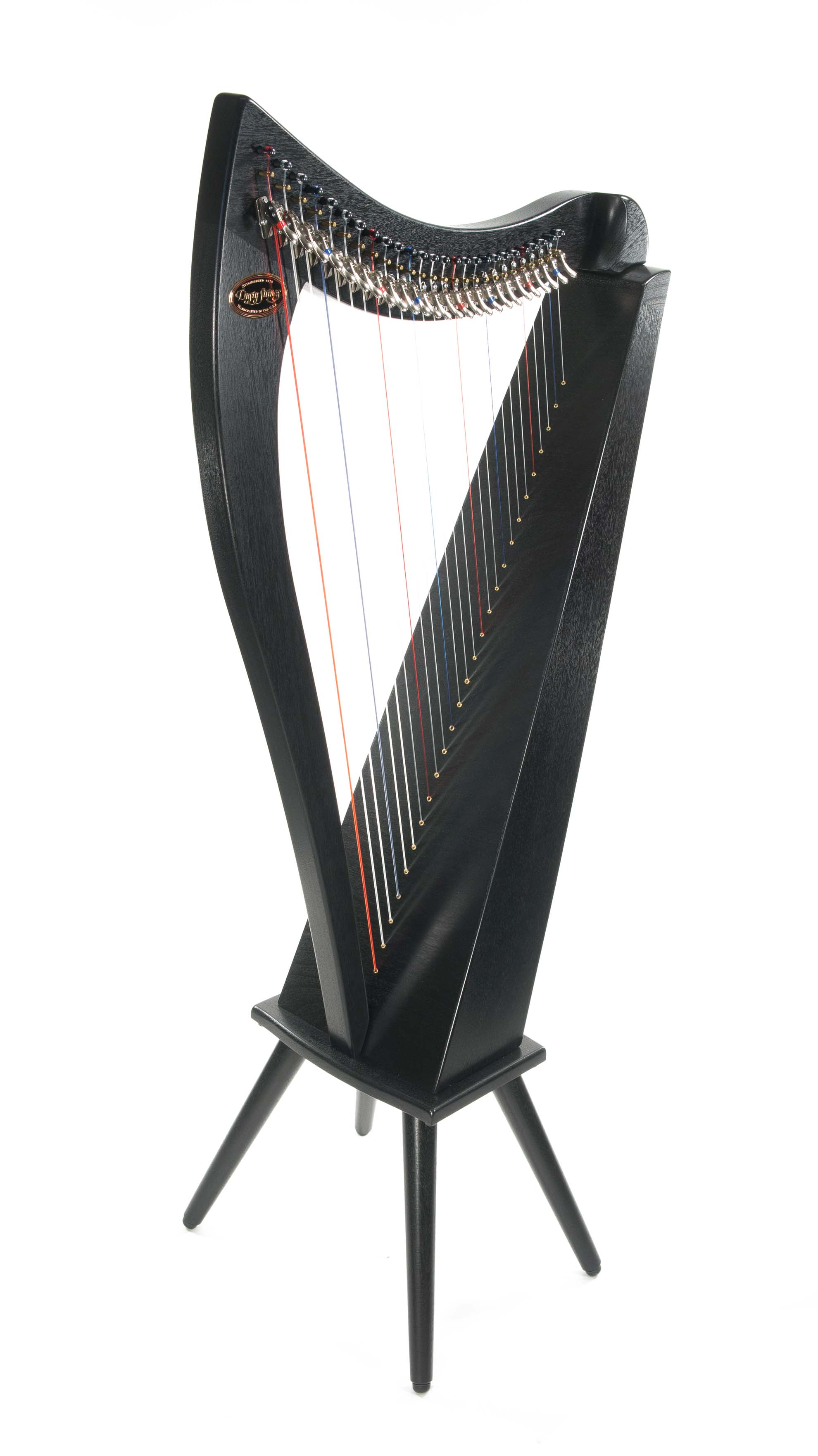 all black harp, camac levers, 12" legs