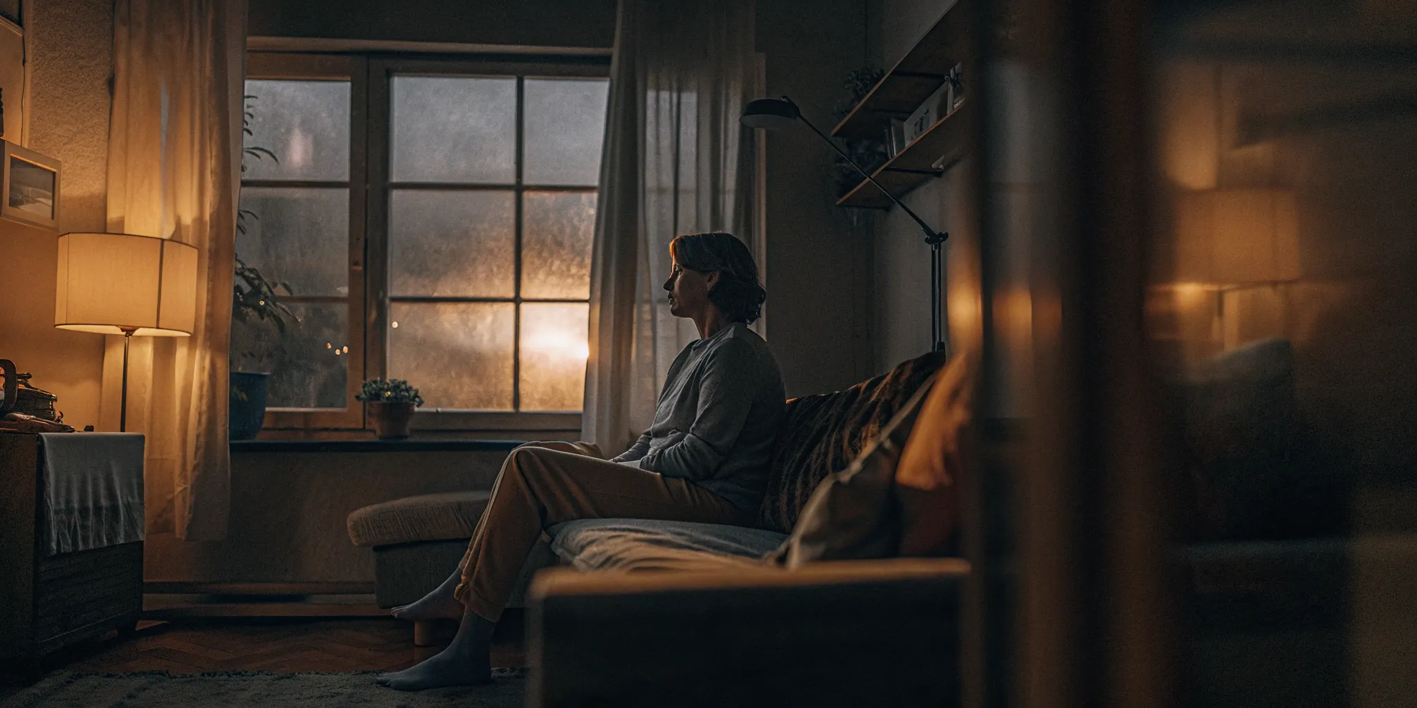 Person alone on a couch, reflecting on worsening depression after ketamine therapy.