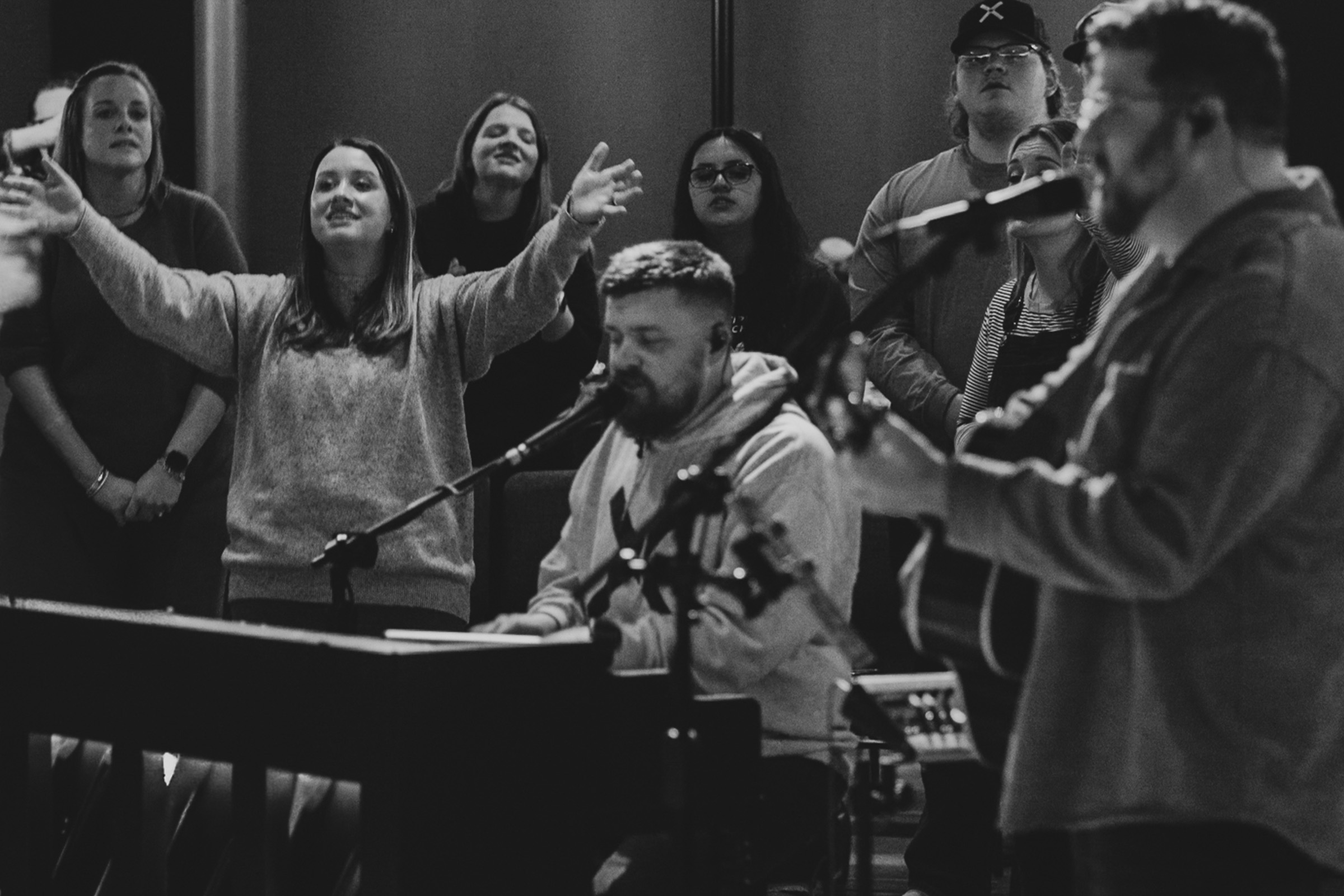Students worshiping together