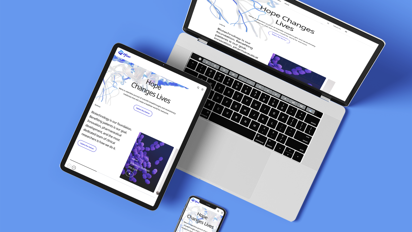 Systematic redesign of Pfizer.com