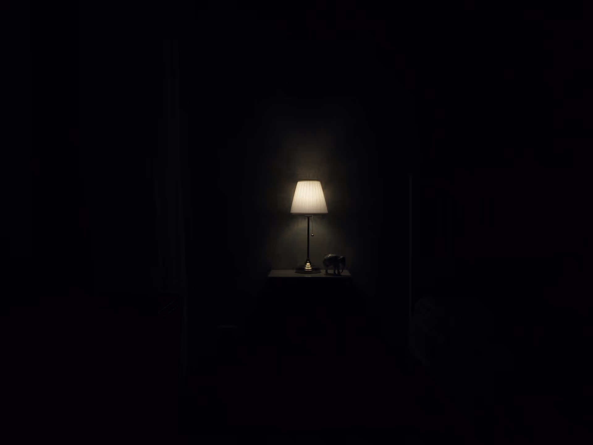 Lampe im Dunkel