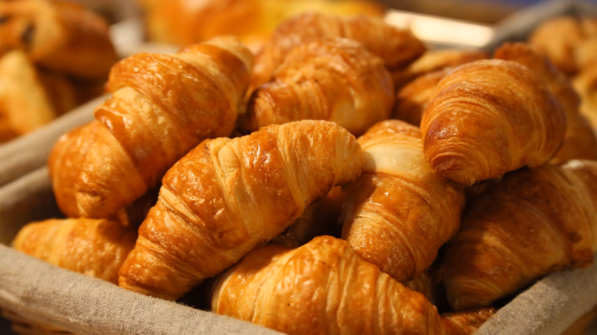 Basket of fresh croissants