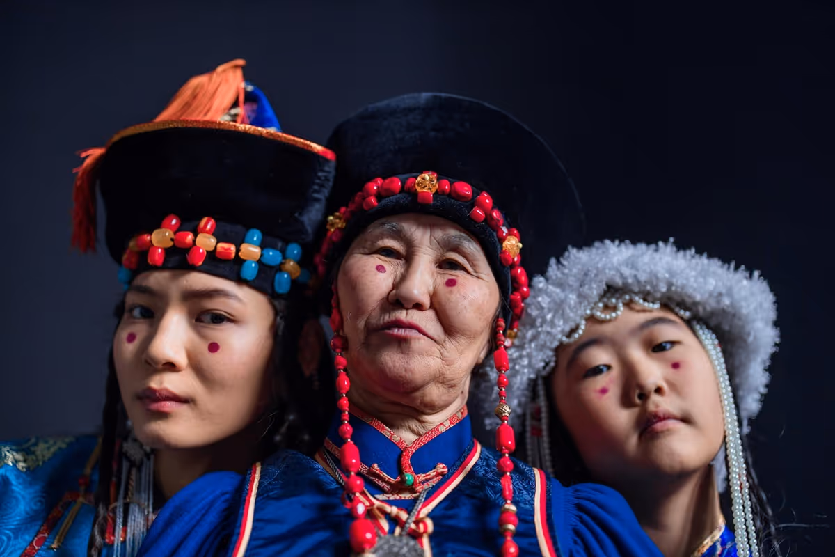 3 generations of Buryat women