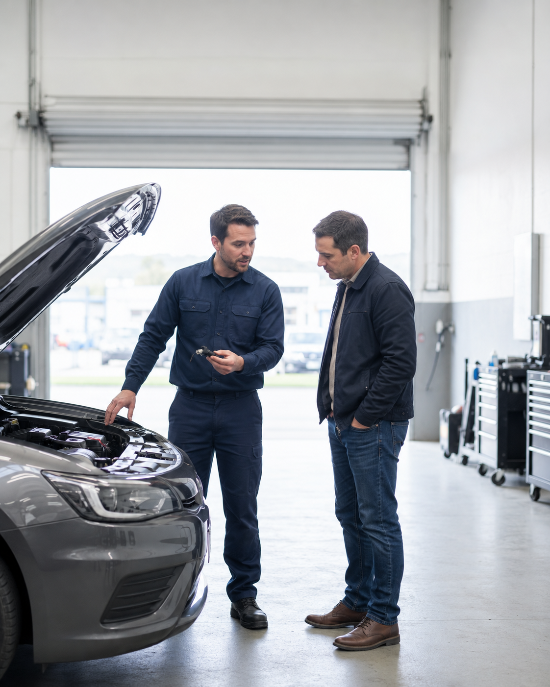 A service advisor helping a customer