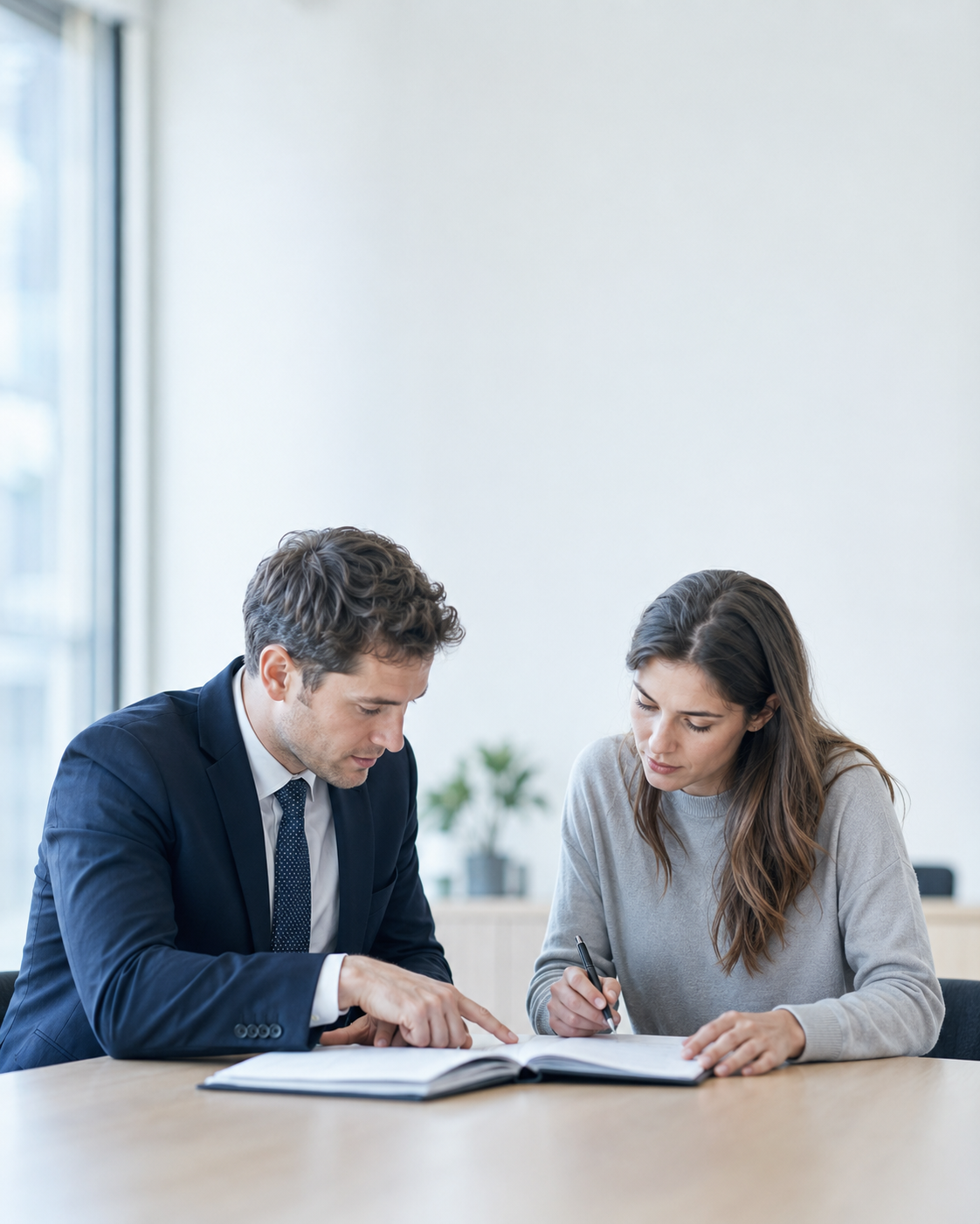 A legal professional helping a client