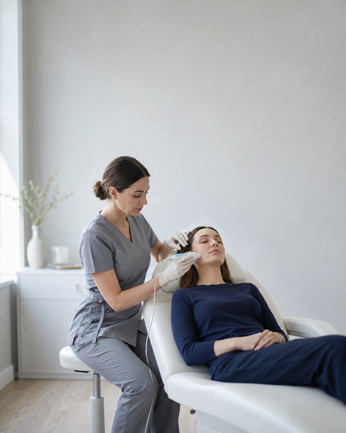 A med spa provider with a client