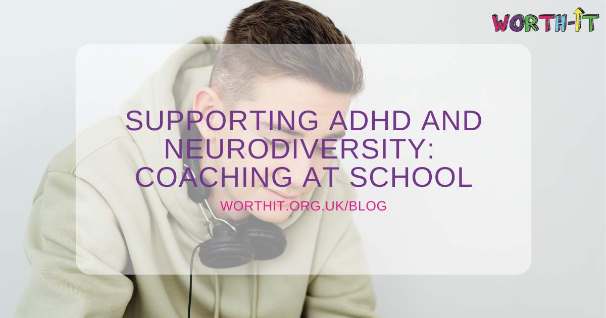 Young teenage boy with headphones on