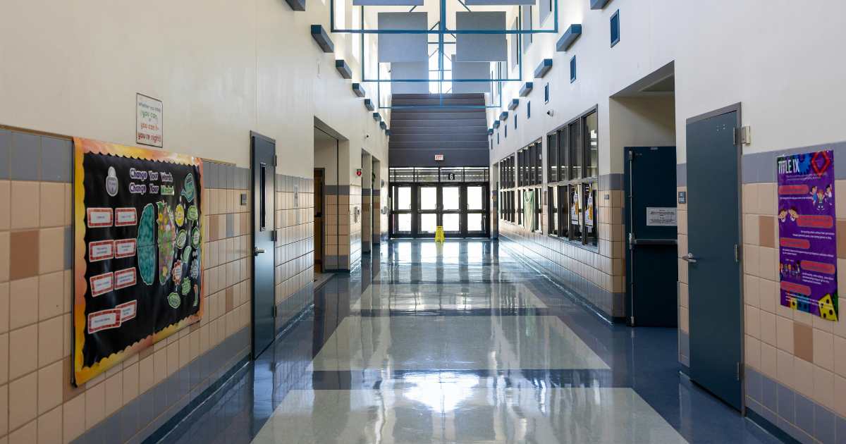 empty school hallway